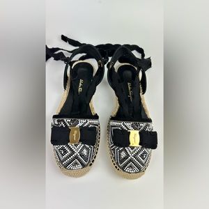 Salvatore Ferragamo Eileen Black Espadrilles size 38.5